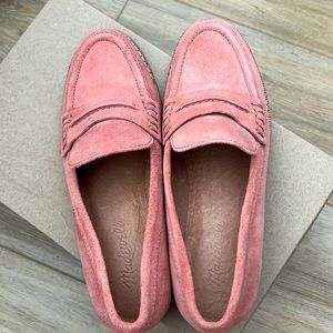 Madewell pink suede loafers